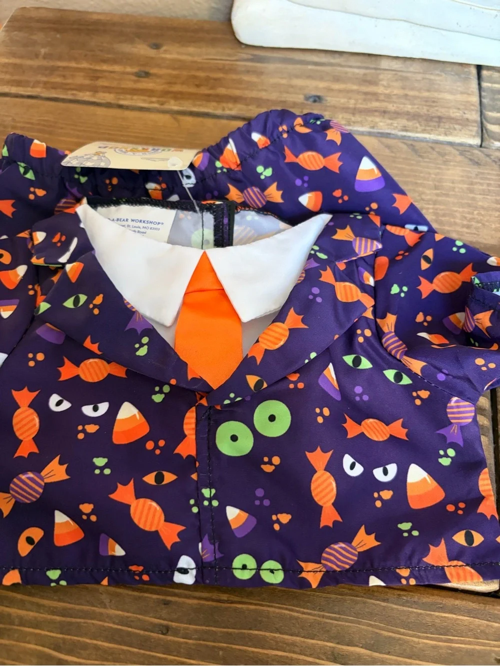 Build a Bear Halloween Orange Tie Out Fit CUTE! NWT